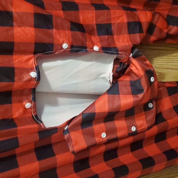 Adult XL pajama onesie red black plaid winter - Picture 5 of 7